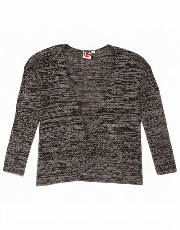 Lee Cooper Offener Damen-Cardigan-Pullover UK 10 Small Grau meliert