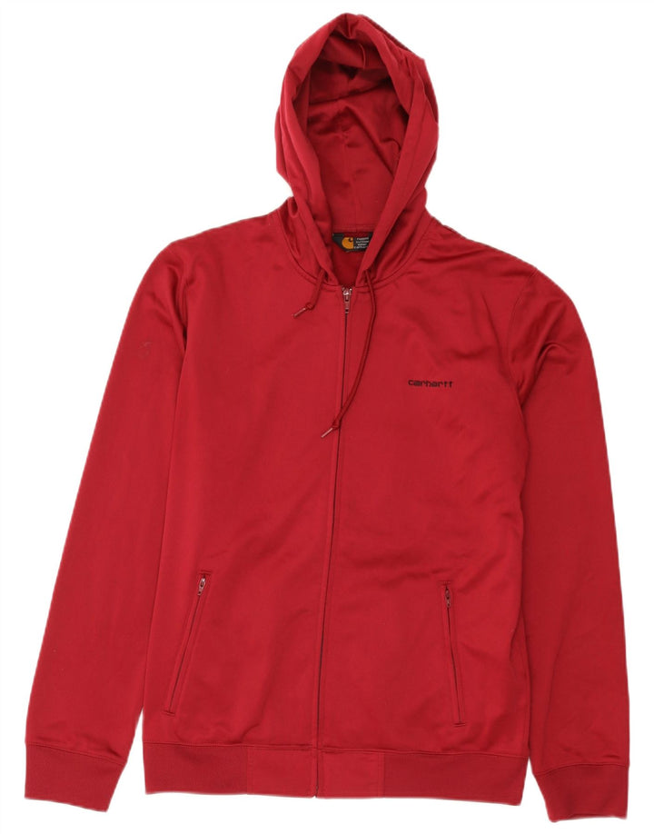 Carhartt Womens Zip Hoodie Pullover UK 16 Large Rot Polyester