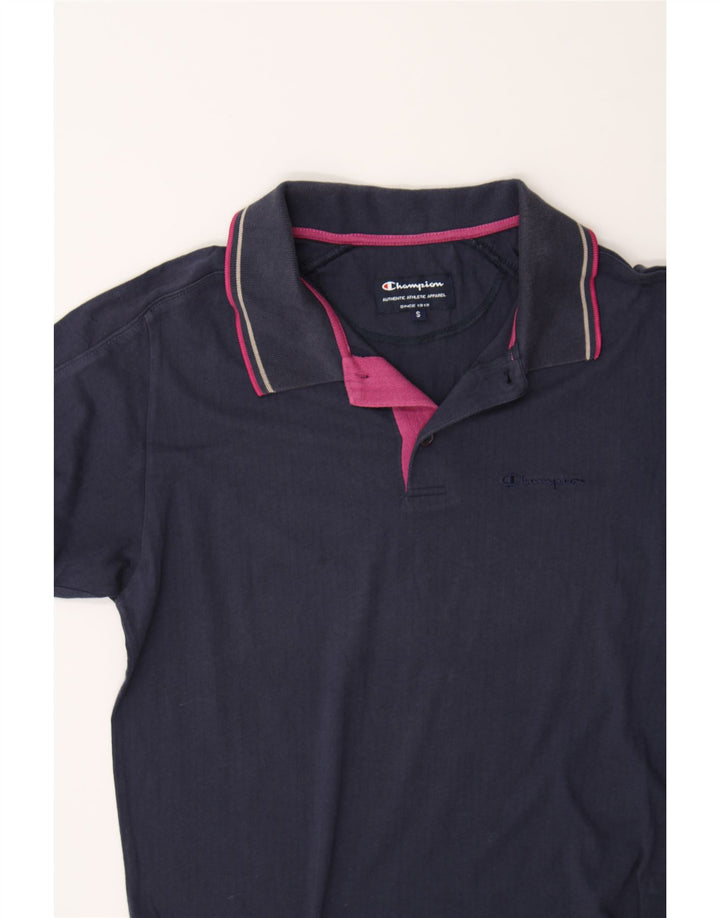 CHAMPION Mens Polo Shirt Small Navy Blue Cotton Vintage Champion and Second-Hand Champion from Messina Hembry 