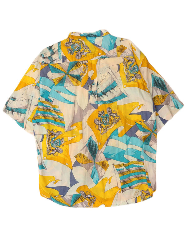 Massaro Mens Abstract Pattern Short Sleeve Shirt XL Multicoloured
