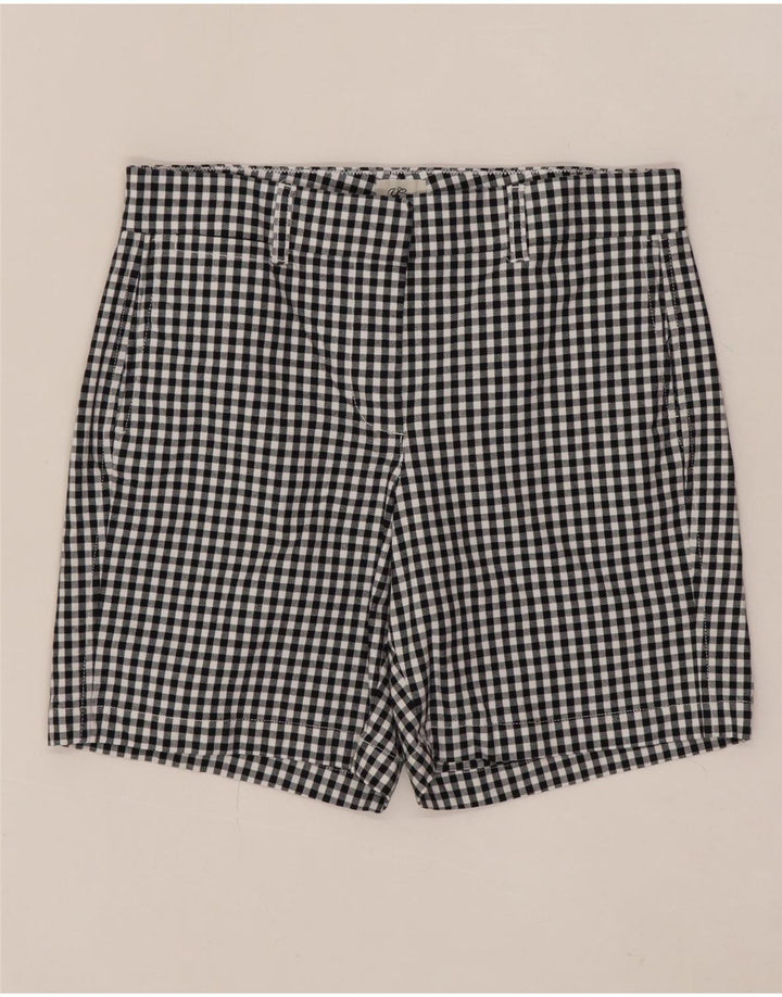J. CREW Damen Chinoshorts US 6 Medium W30 Schwarze Gingham-Baumwolle