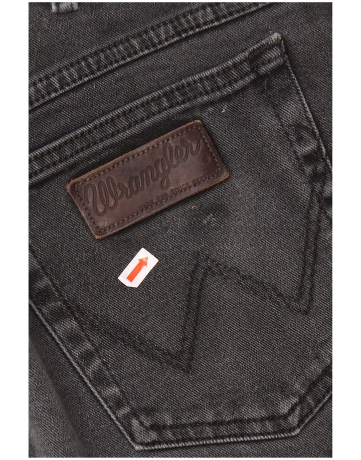 WRANGLER Herren Texas Straight Jeans W38 L30 Schwarze Baumwolle