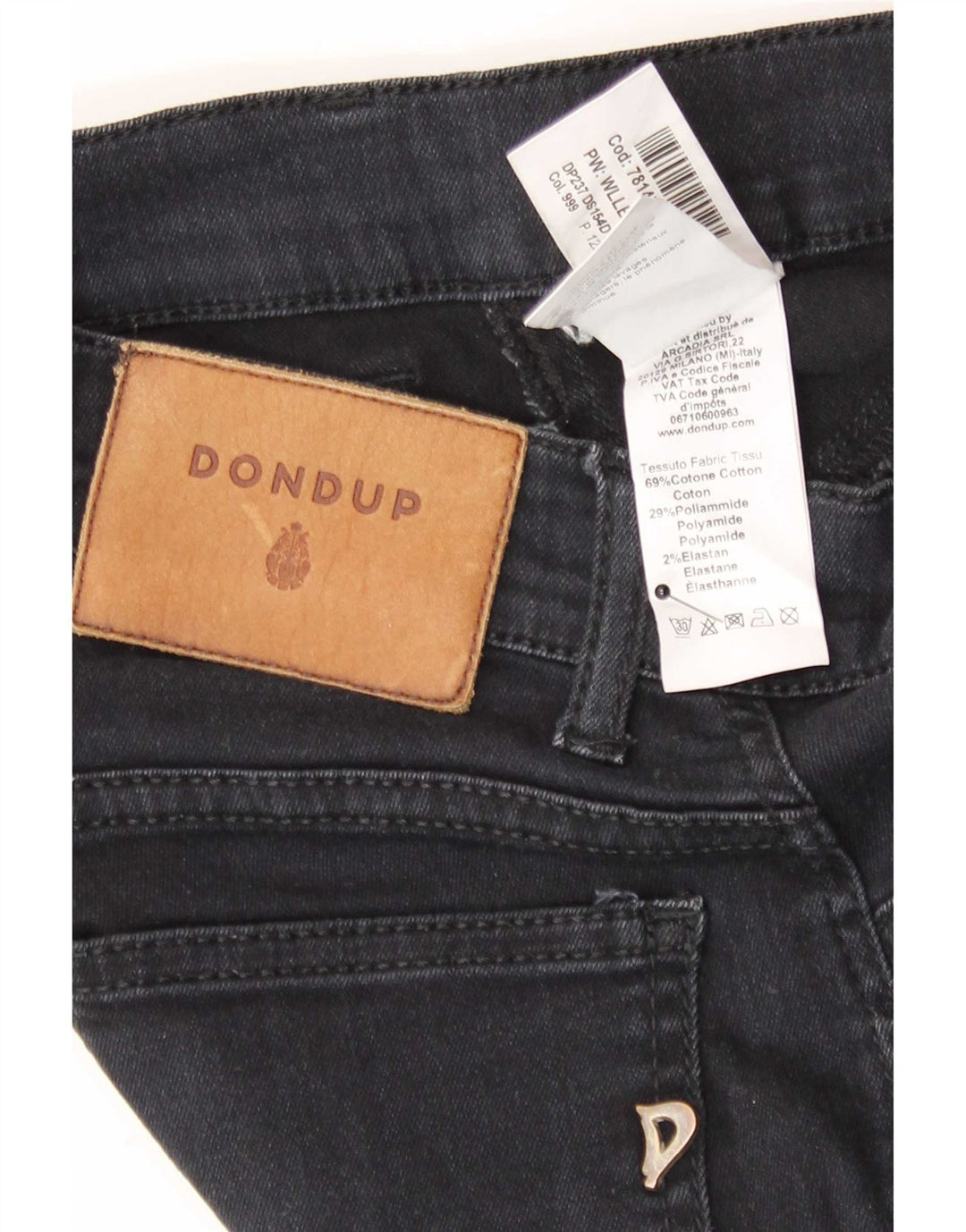 Dondup Damen Skinny Jeans W25 L27 Graue Baumwolle