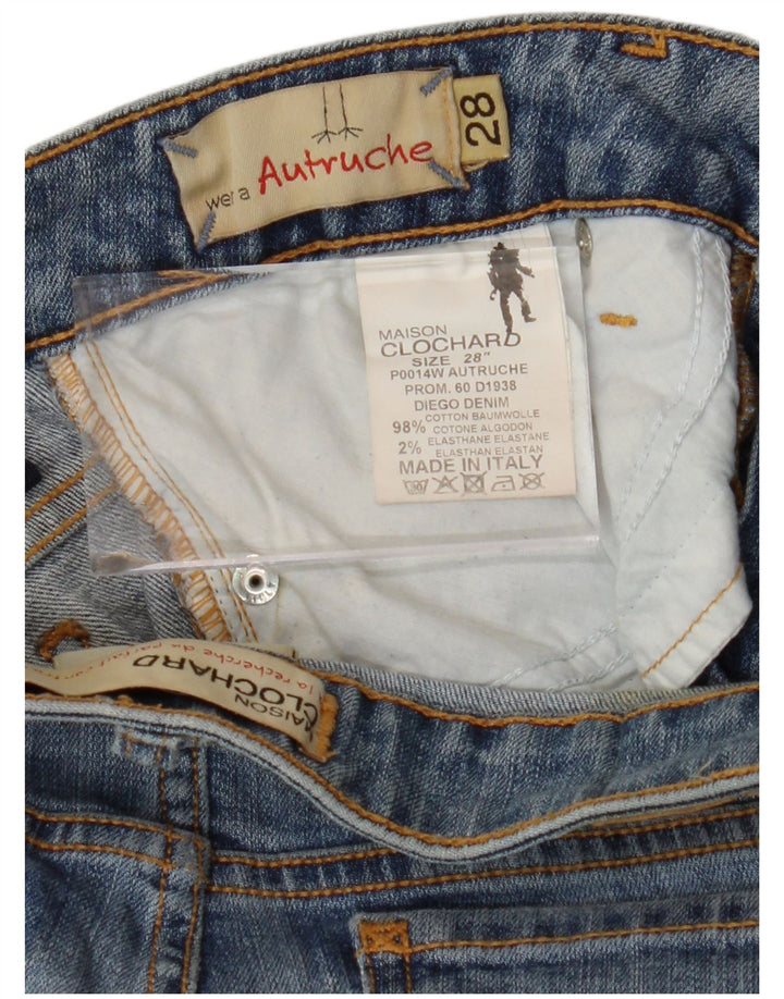 MAISON CLOCHARD Damen Slim Jeans W28 L29 Blaue Baumwolle