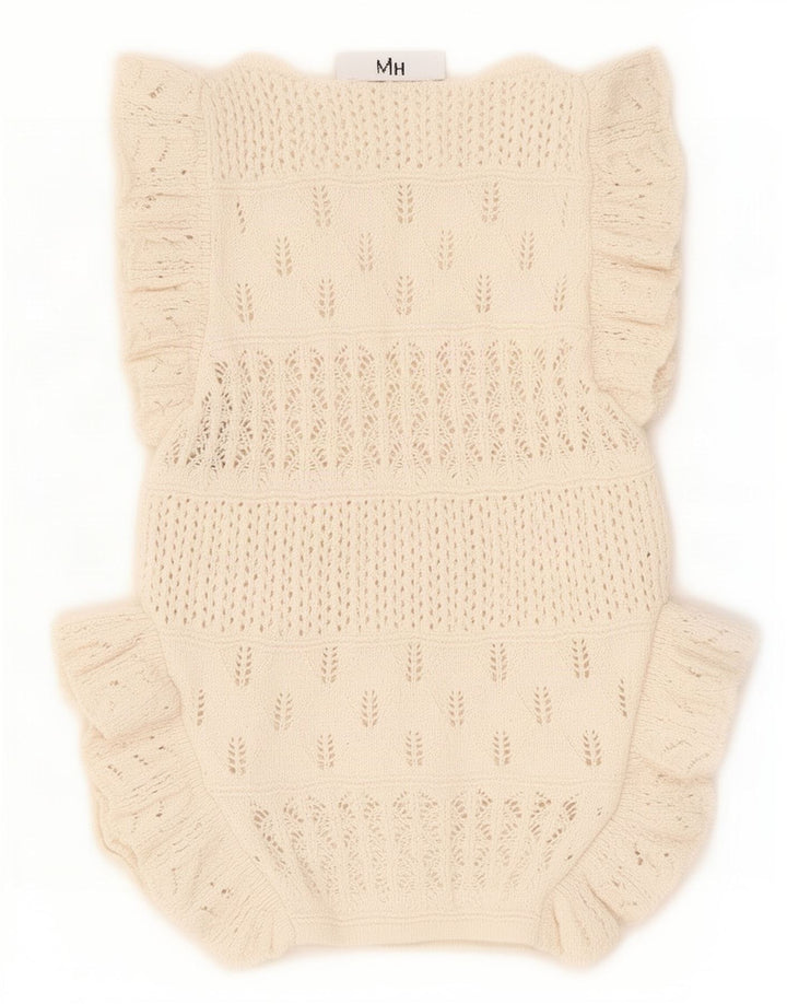 Zara Damen Crop Vest Tank Top UK 8 Small Beige Polyester