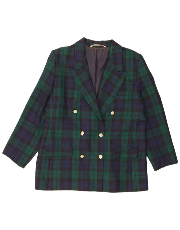 Marks & Spencer Herren Zweireihiger Blazer Jacke UK 44 2XL Grün kariert