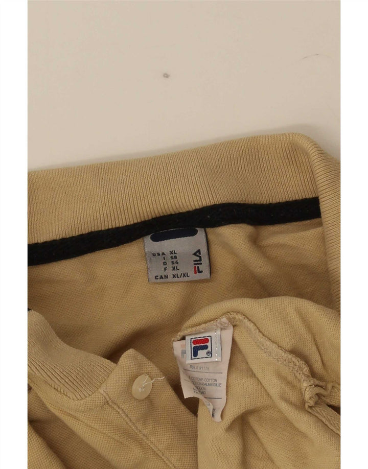 Fila Herren Poloshirt XL Beige gestreift Baumwolle