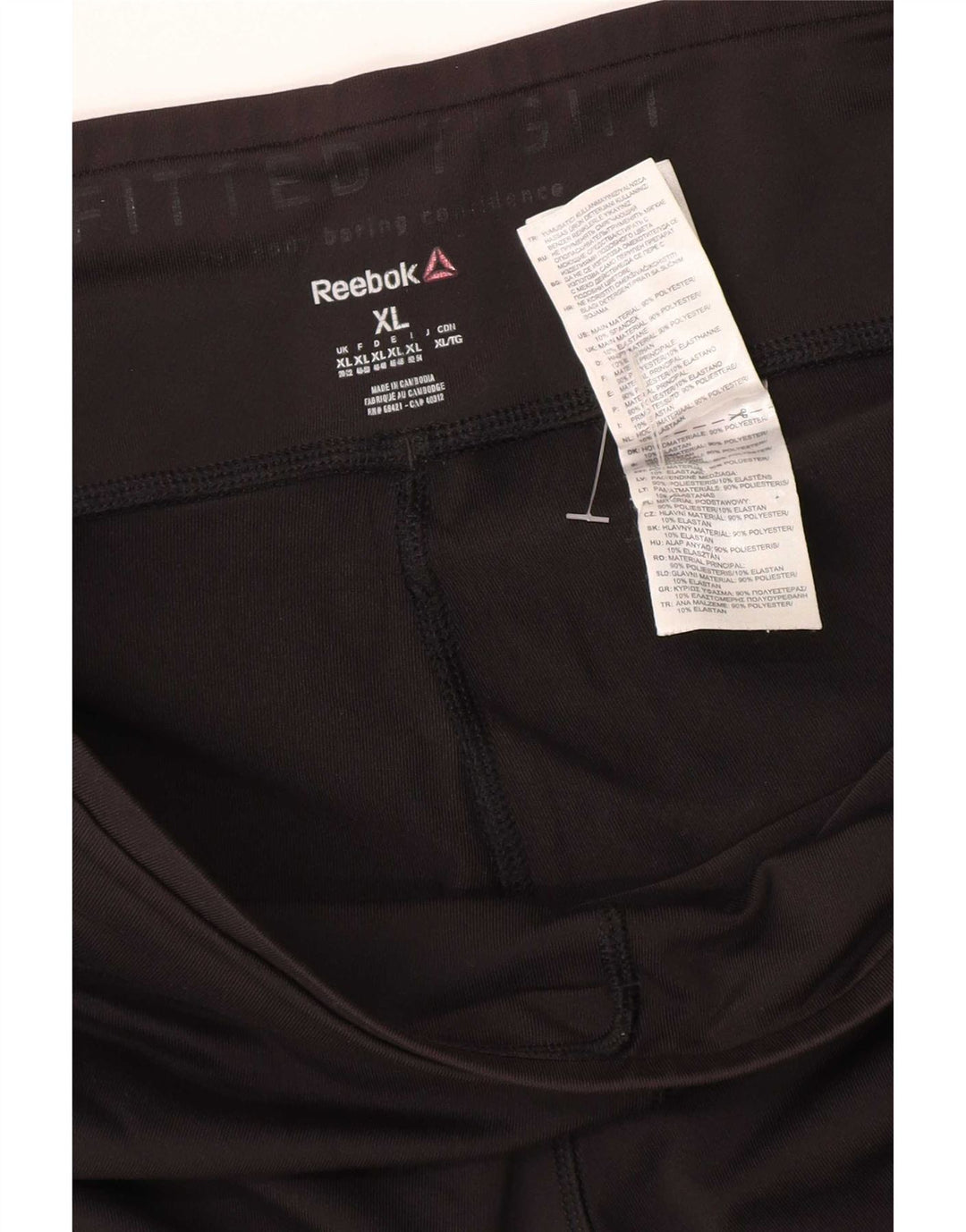 Reebok Damen Leggings UK 20/22 XL Schwarz Polyester