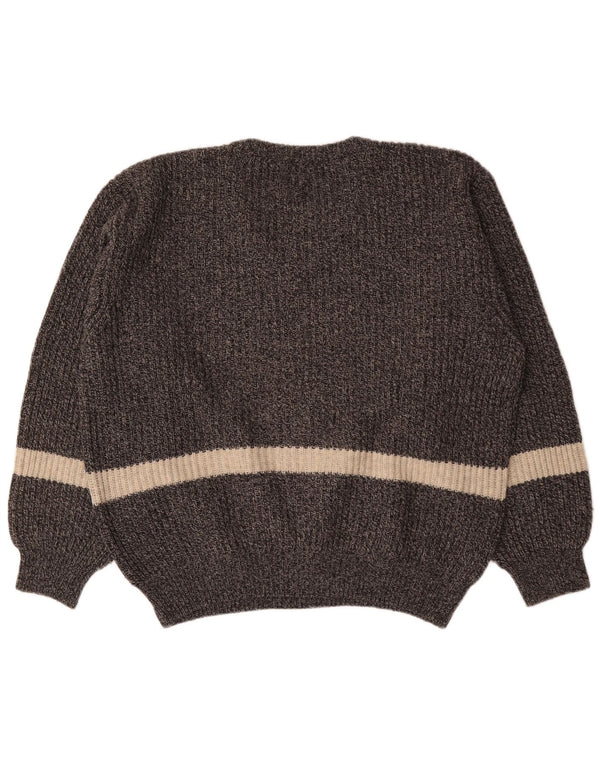 Levi's Mens V-Neck Jumper Sweater Large Grey Colourblock Wool