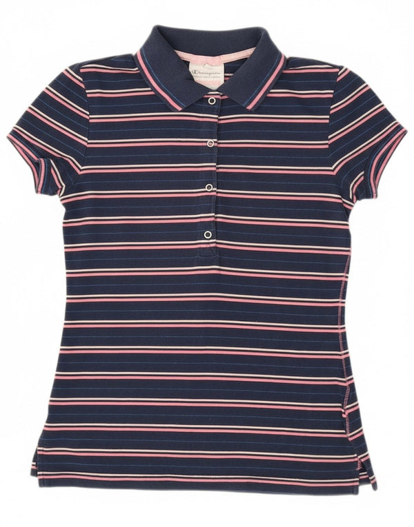 Champion Damen Heritage Fit Poloshirt UK 12 Mittel Marineblau gestreift
