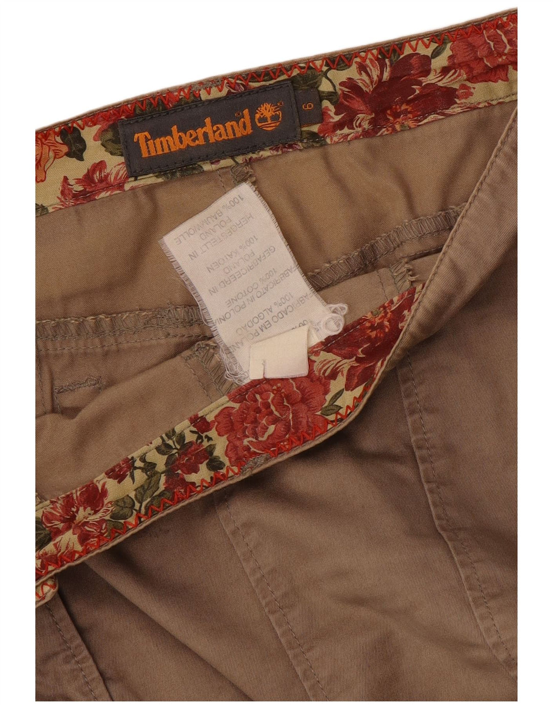 Timberland Damen A-Linienrock US 6 Medium W30 Braune Baumwolle