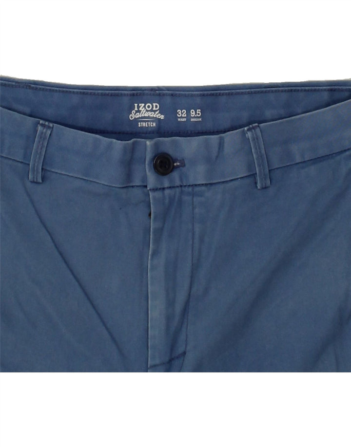 IZOD Mens Salt Water Chino Shorts W32 Medium Blue Cotton Vintage Izod and Second-Hand Izod from Messina Hembry 