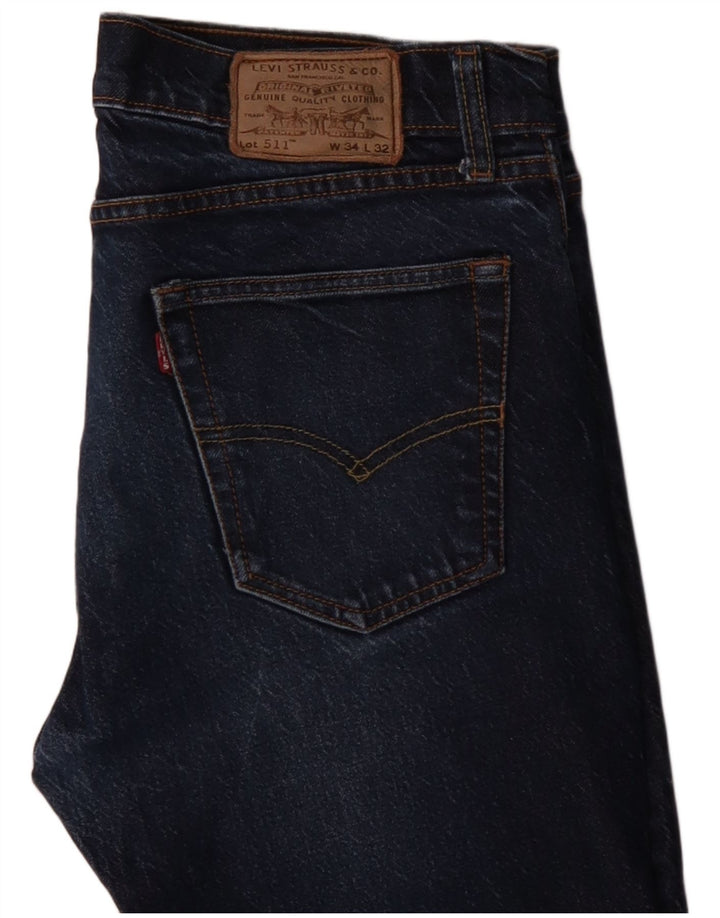 Levi's Herren 511 Slim Jeans W34 L32 Blaue Baumwolle