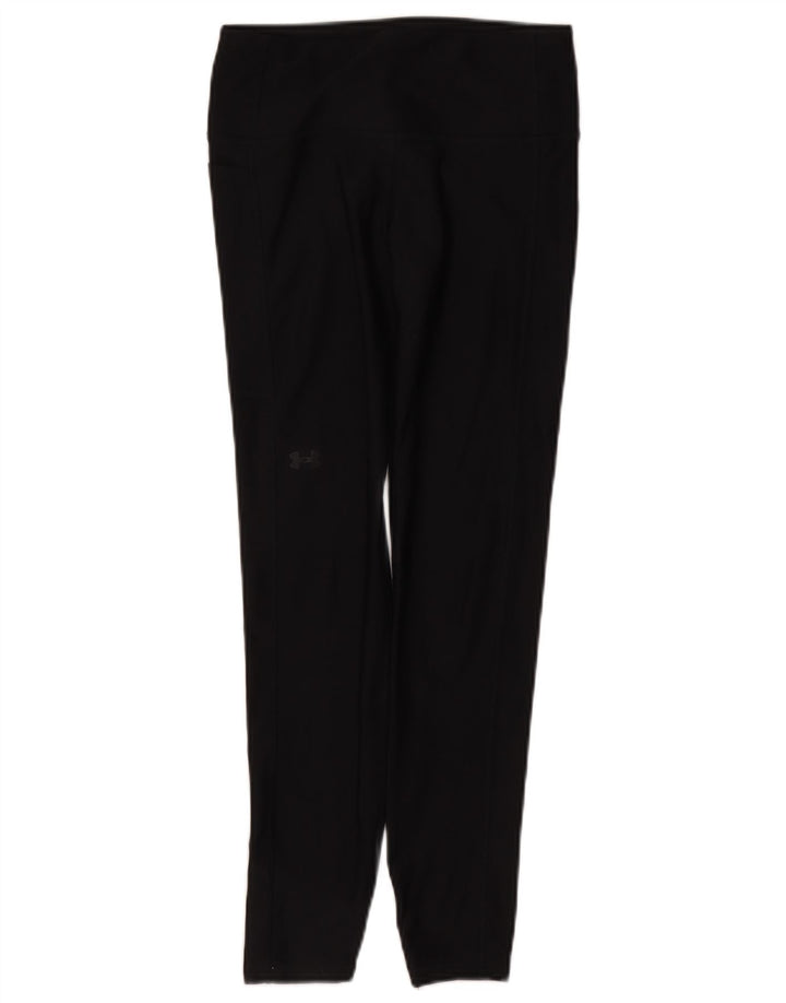Under Armour Damen Heat Gear Leggings UK 10 Small Schwarz Polyester
