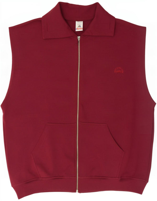 Fruit Of The Loom Herren-Trainingsanzug, ärmellos, Jacke, 2XL, Burgunderrot, Baumwolle