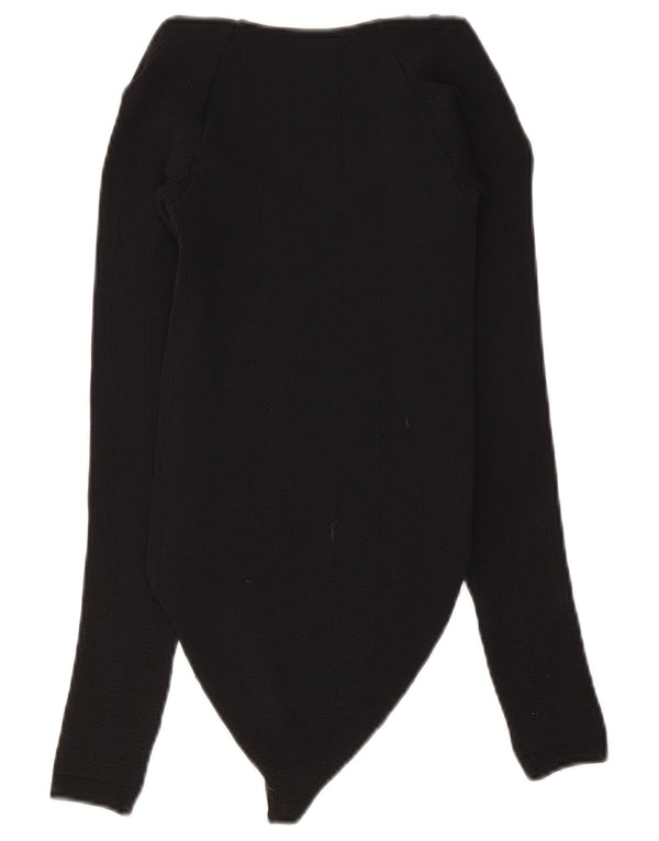 Zara Damen Langarm-Body UK 4 XS Schwarz Polyamid
