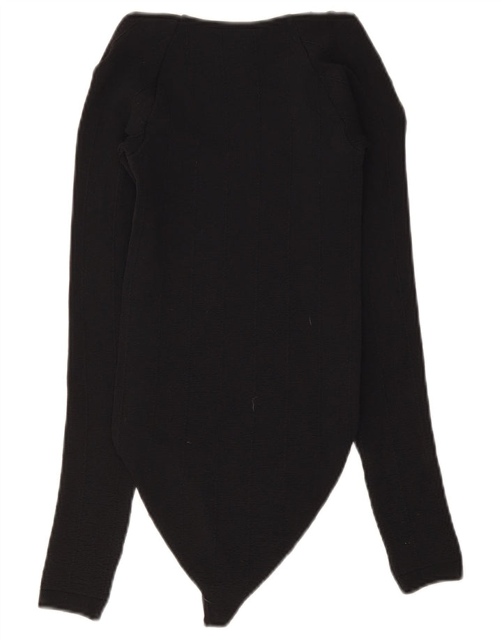 Zara Damen Langarm-Body UK 4 XS Schwarz Polyamid