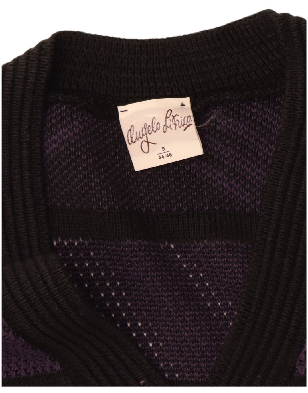 Angelo Litrico Herren-Pullover mit V-Ausschnitt, Gr. 44/46, klein, schwarz, geometrisch