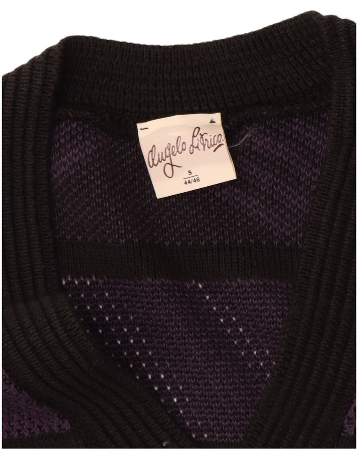 Angelo Litrico Herren-Pullover mit V-Ausschnitt, Gr. 44/46, klein, schwarz, geometrisch