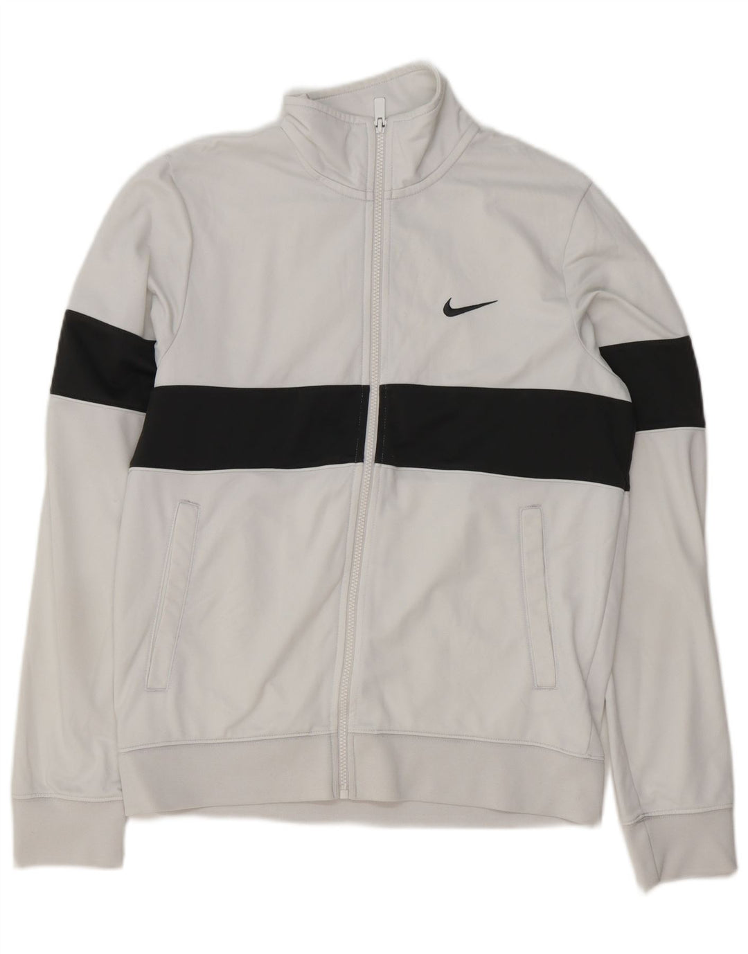 NIKE Herren-Trainingsanzug-Oberjacke, mittelweißes Farbblock-Polyester
