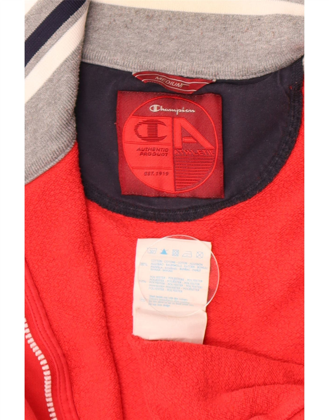 Champion Herren-Trainingsanzug-Oberjacke aus mittelroter Colourblock-Baumwolle
