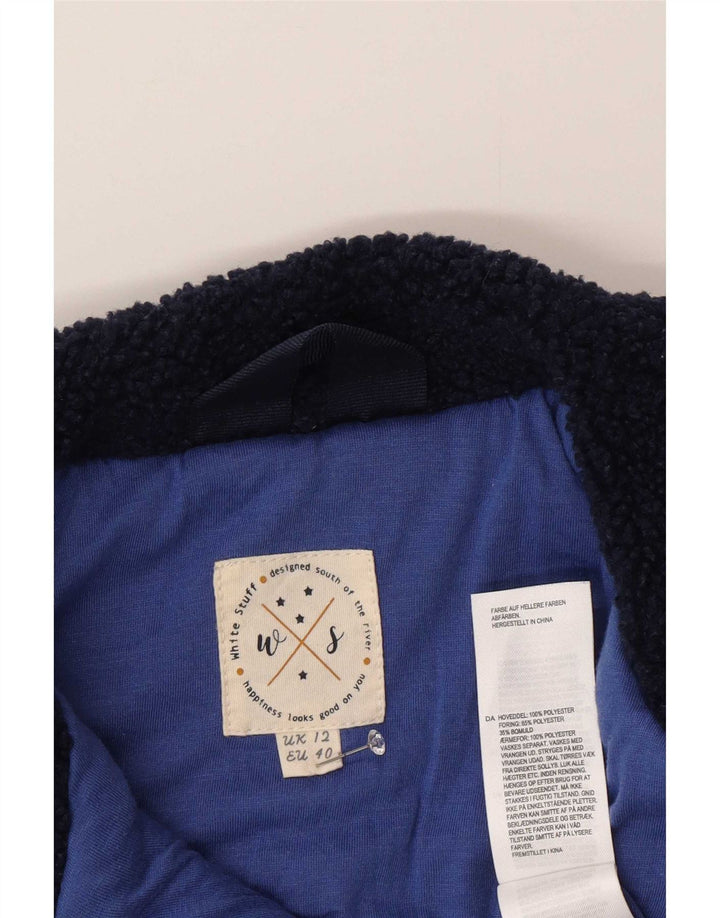 White Stuff Damen Fleecejacke UK 12 Medium Marineblau Polyester