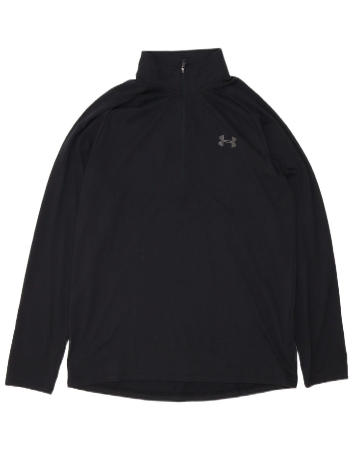 Under Armour Herren Heat Gear Pullover-Trainingsoberteil mit Reißverschluss, Mittelschwarz