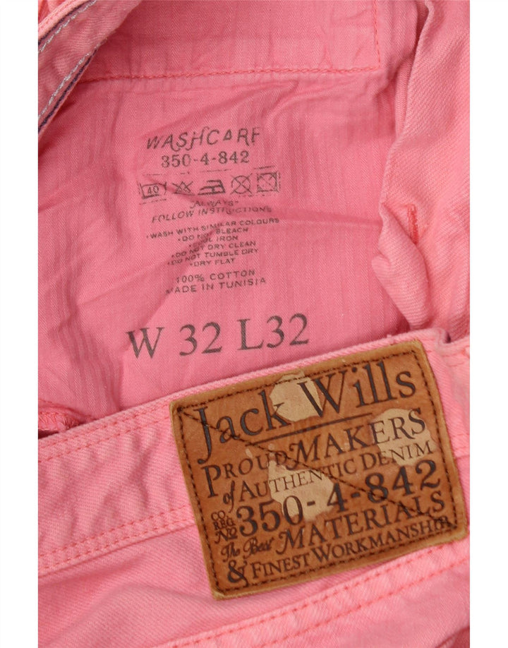 Jack Wills Herren Straight Jeans W32 L32 Rosa Baumwolle