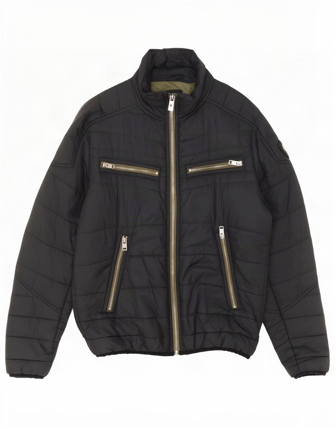 Diesel Herren Wattierte Jacke UK 40 Large Graues Nylon