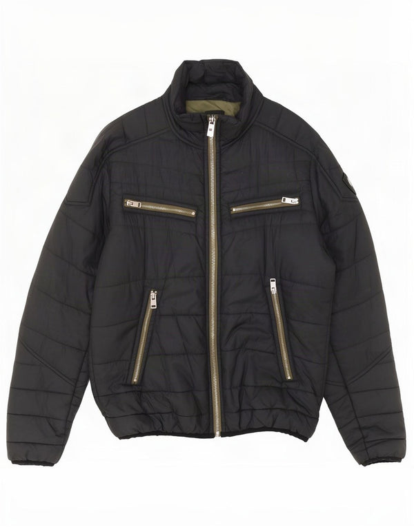 Diesel Herren Wattierte Jacke UK 40 Large Graues Nylon