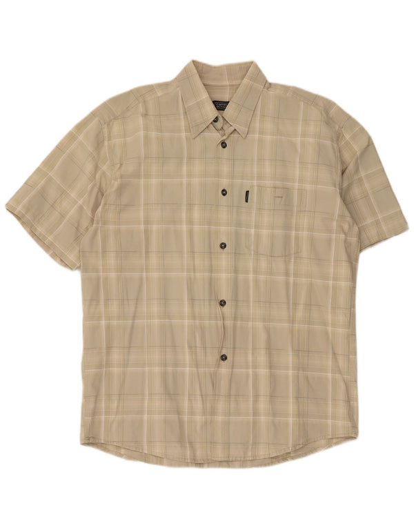 Camel Active Herren Kurzarmhemd XL Beige kariert