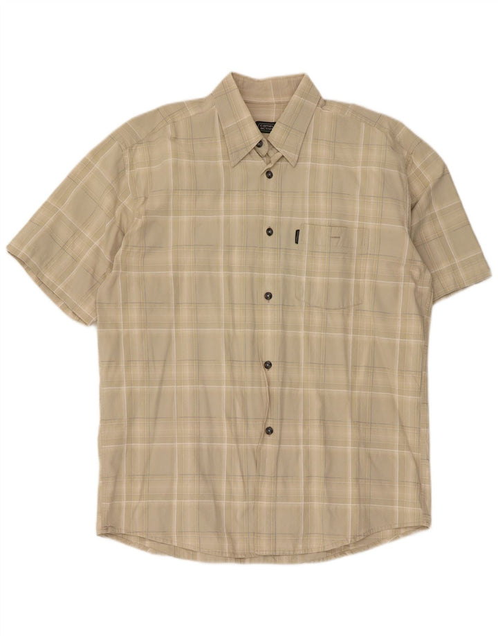 Camel Active Herren Kurzarmhemd XL Beige kariert