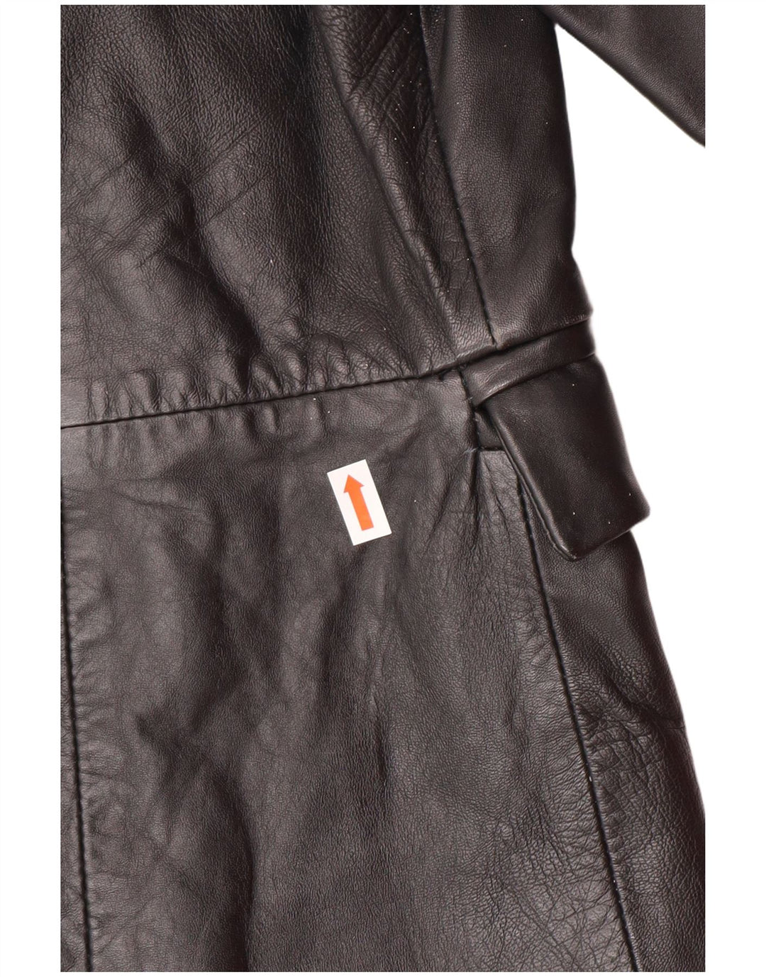 Vintage Damen Ledermantel UK 14 Mittelschwarzes Leder