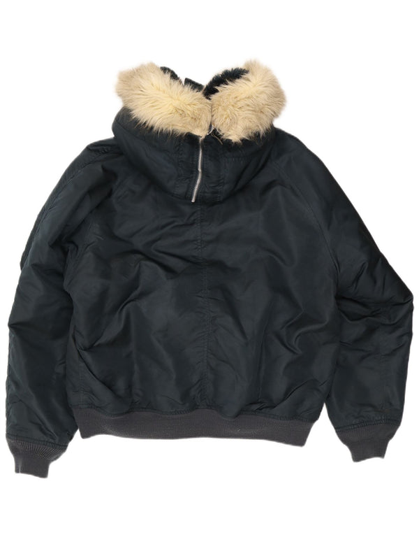 Rifle Herren Typ G-1 Kapuzen-Bomberjacke UK 40 Large Marineblau