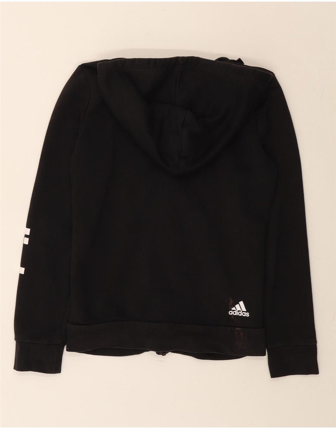 ADIDAS Damen Graphic Zip Hoodie Pullover UK 12 Medium Schwarz