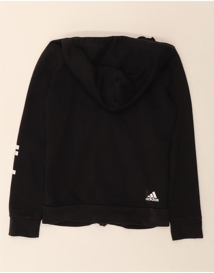 ADIDAS Damen Graphic Zip Hoodie Pullover UK 12 Medium Schwarz