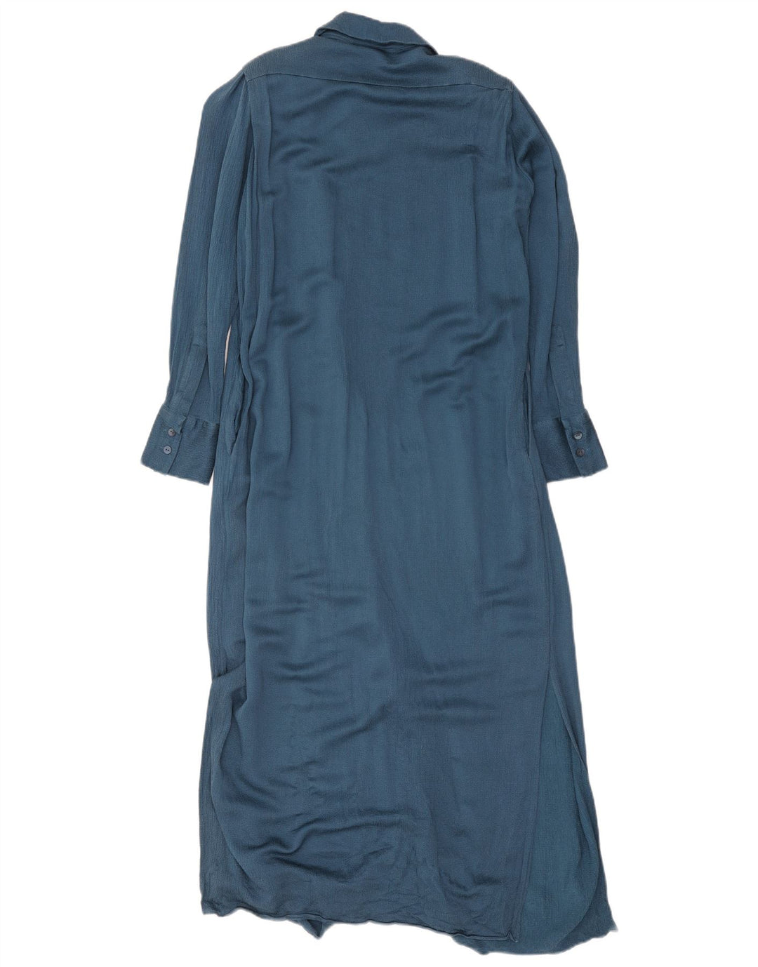 Massimo Dutti Damen Maxi-Hemdkleid EU 38 Mittelmarineblaue Viskose