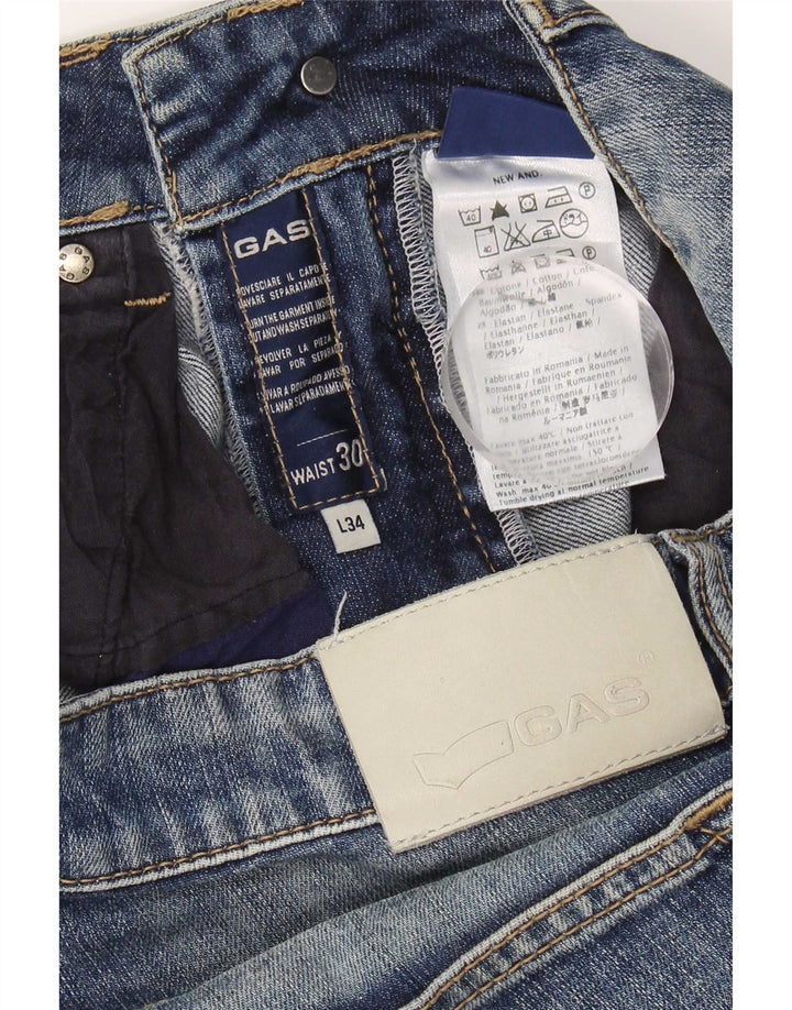 Gas Damen Slim Jeans W30 L31 Blaue Baumwolle