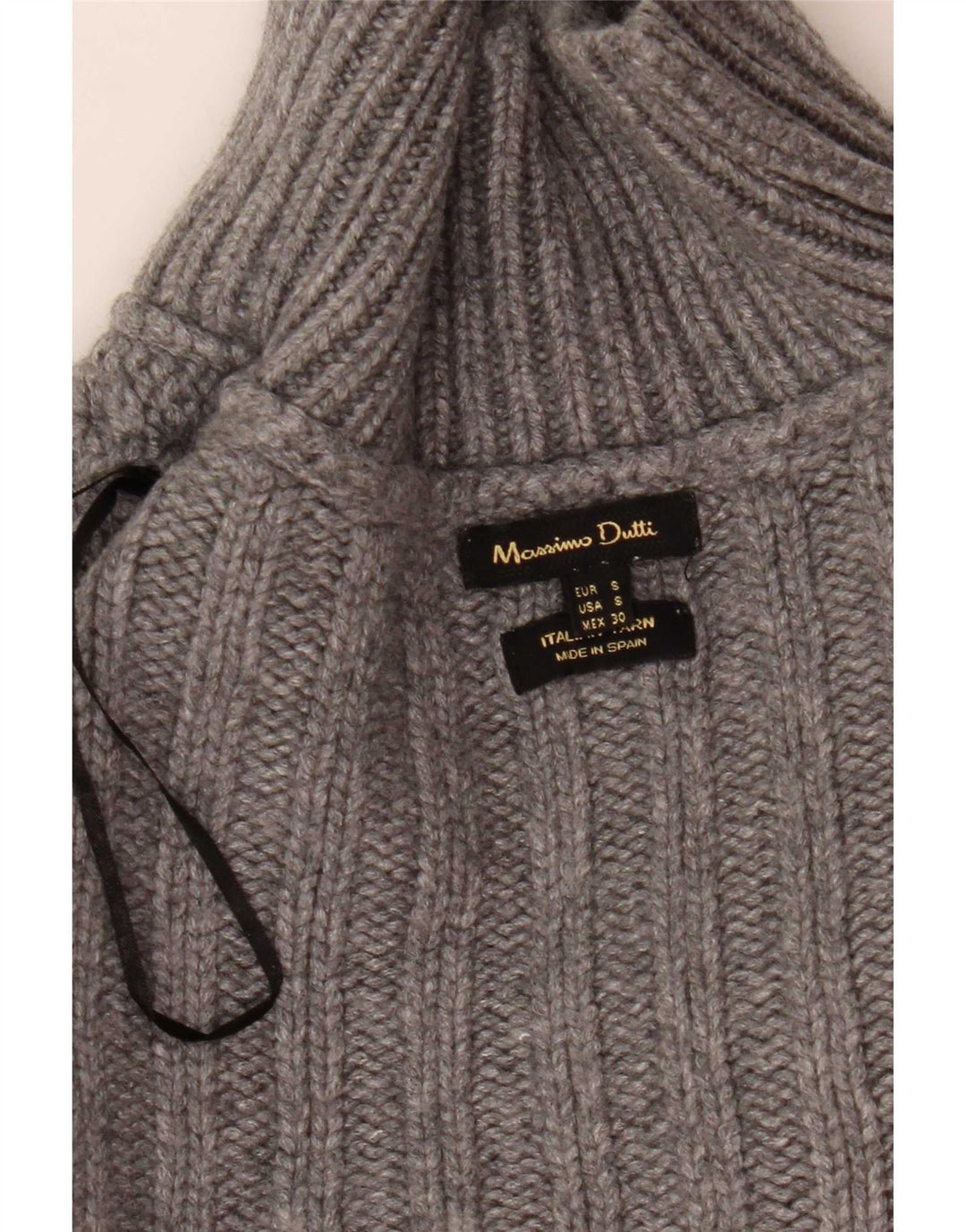 Massimo Dutti Damen Crop Rollkragenpullover Pullover UK 10 Small Grau