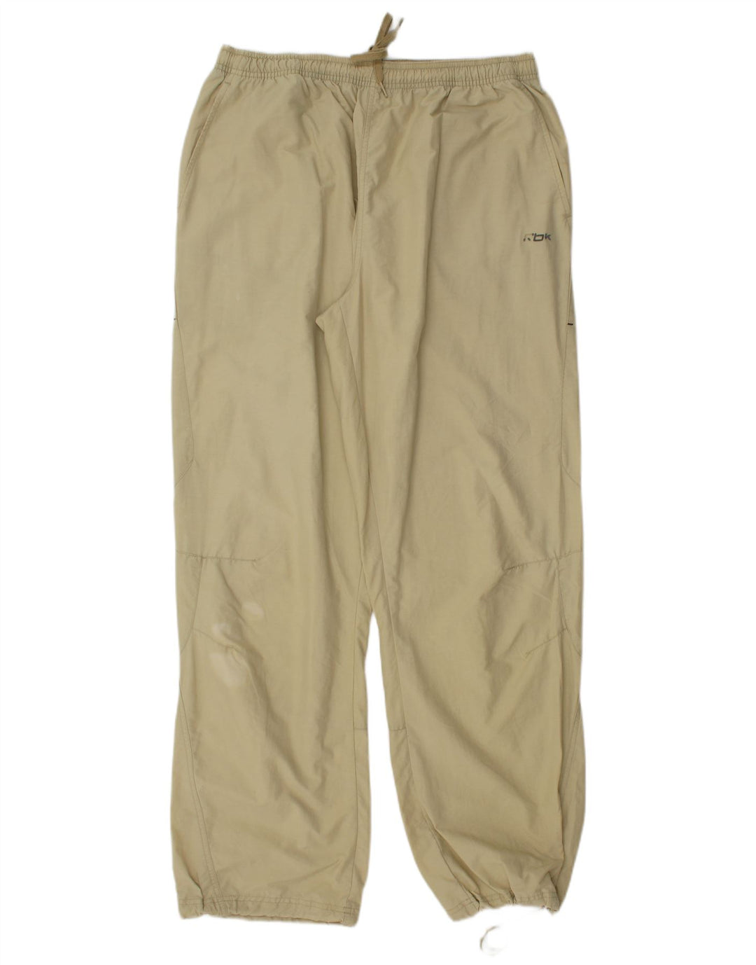 REEBOK Mens Graphic Tracksuit Trousers Large  Beige Nylon