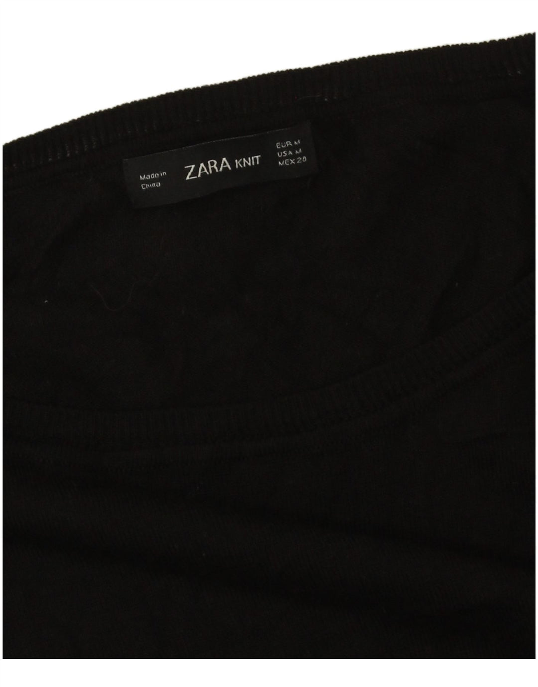 Zara Damen-Pullover, übergroß, U-Boot-Ausschnitt, Gr. 14, mittelschwarz