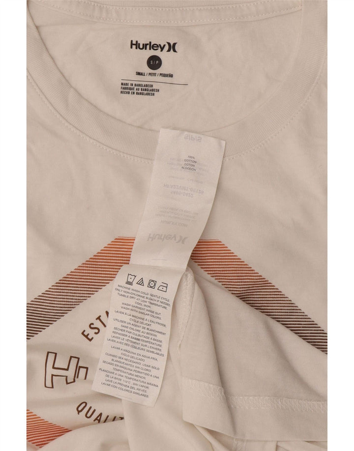 Hurley Herren-T-Shirt mit Grafik, Größe S, weiße Baumwolle