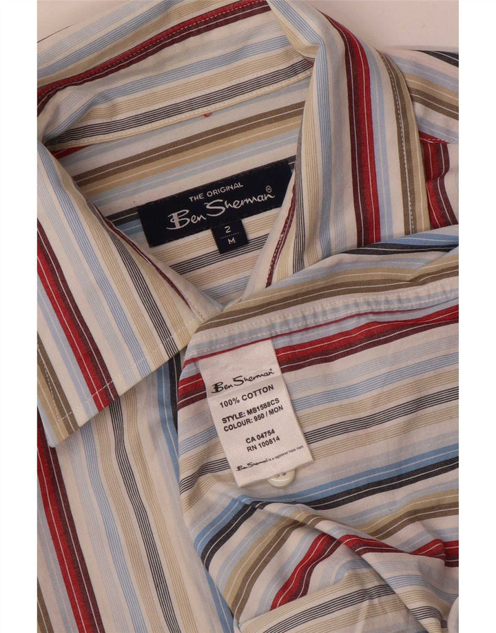 Ben Sherman Herren-Kurzarmhemd, mittelgroß, mehrfarbig, gestreift, Baumwolle