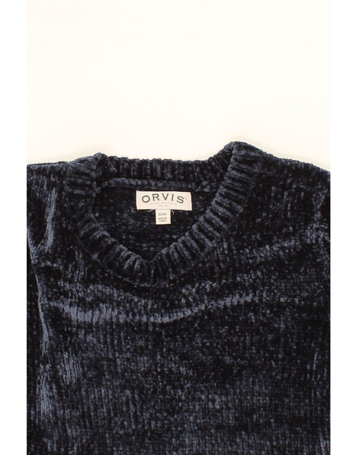 ORVIS Womens Oversized Fleece Jumper UK 10 Small Navy Blue Polyester Vintage Orvis and Second-Hand Orvis from Messina Hembry 