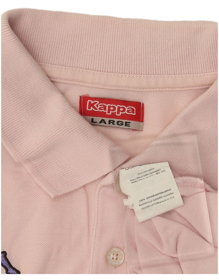 Kappa Herren-Poloshirt, groß, rosa Baumwolle