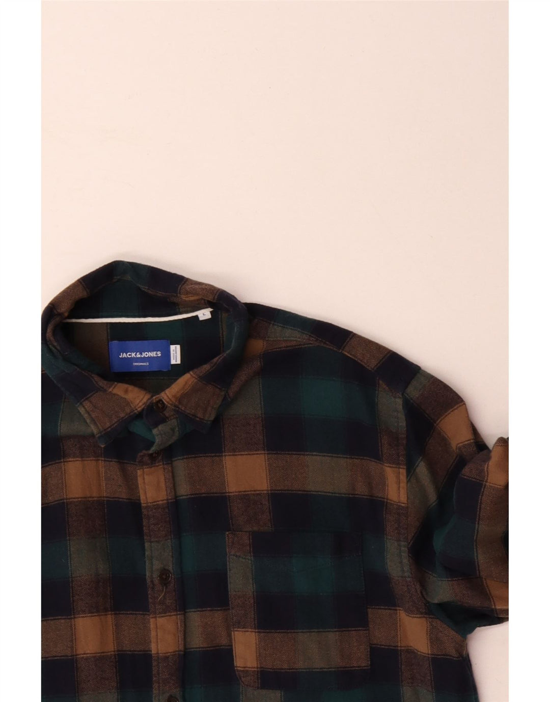 JACK & JONES Herren-Flanellhemd, groß, mehrfarbig, Gingham-Baumwolle