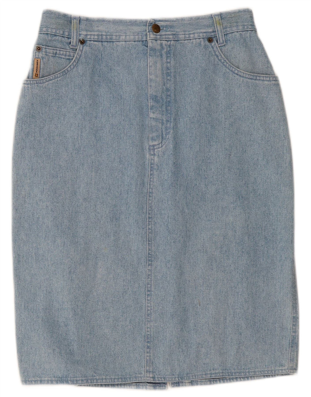Persona Damen-Jeansrock, Größe 21, mittelgroß, W30, blaue Baumwolle