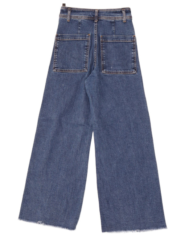 Zara Damen-Jeans mit hoher Taille und weitem Bein, EU 34, 2XS, W24, L28, Blau