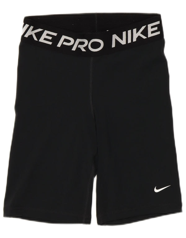 Nike Damen Dri Fit Graphic Sport Shorts UK 10 Small Schwarz Polyester