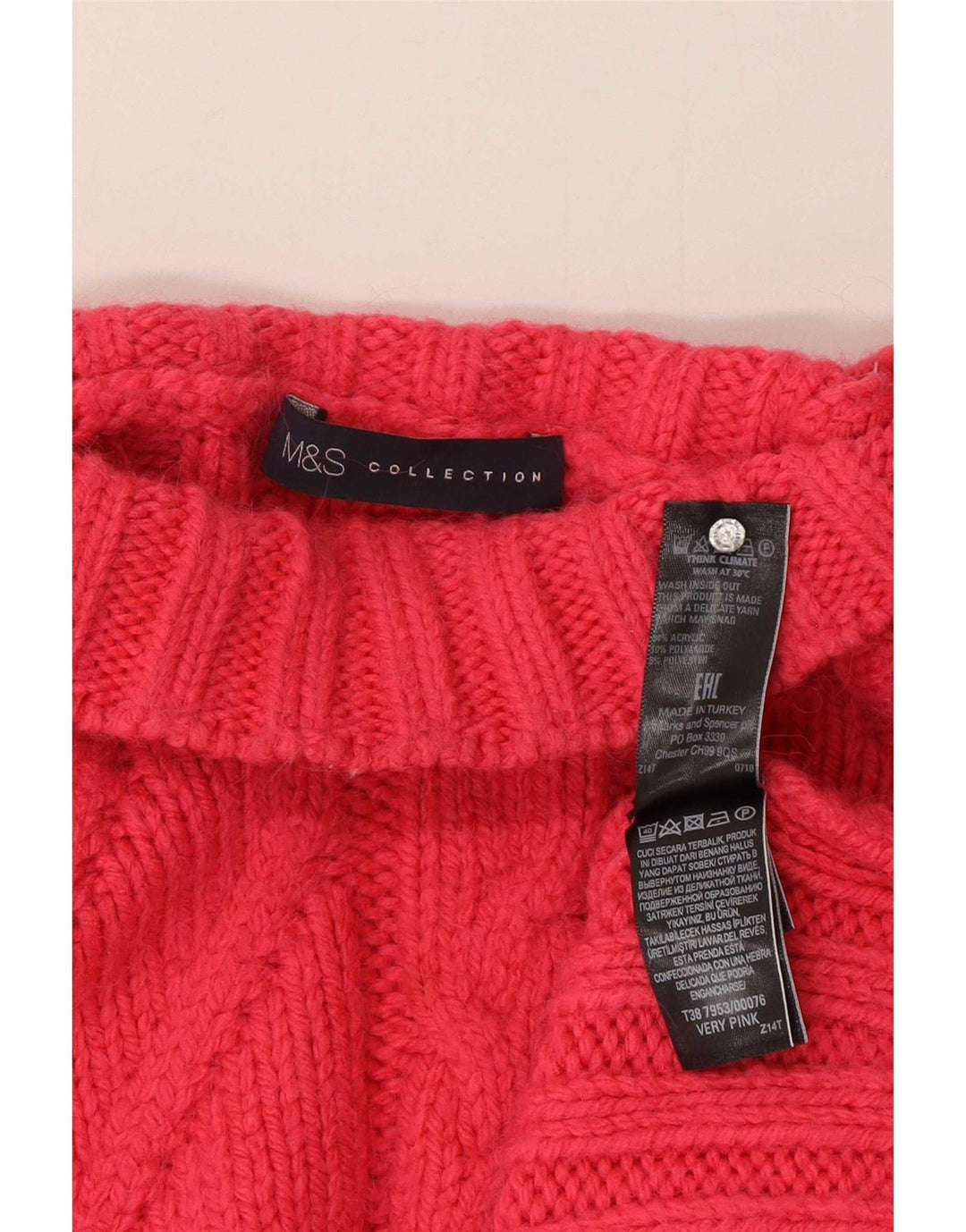 Marks & Spencer Damen-Pullover mit Rollkragen, Gr. 16, Rosa